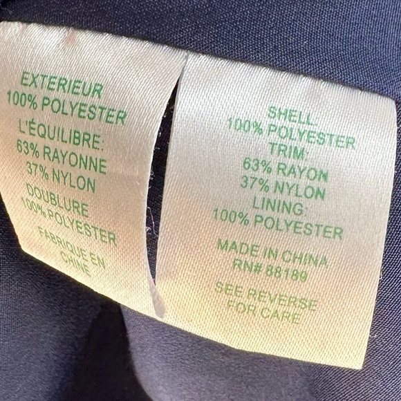 Lilly Pulitzer Amenna Lace Flounce Sleeve Blouse, True Navy, Size 00 - Picture 9 of 9